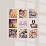 40. Geburtstag Foto Collage Rose Goldname Künstlicher Leinwanddruck<br><div class="desc">Ein einzigartiges 40. Geburtstagsgeschenk oder Sake, das ihr Leben mit einer Collage von 8 deiner Fotos feiert. Fügen Sie Bilder von ihrer Familie, Freunden, Haustieren, Hobbys oder Traumreise Ziel. Personalisieren und fügen Sie einen Namen, Alter 40 und ein Datum. Graue und dunkle Rose goldfarbene Buchstaben. Ein schicker schwarzer Hintergrund. Diese...</div>