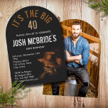 40. Geburtstag Foto Cowboy Hat Boots Maskuline Einladung<br><div class="desc">40. Geburtstag Foto Cowboy Hat Boots Maskuline Einladung enthält ein Paar schwarze Leder Cowboy Stiefel mit einem braunen Cowboy,  der über dem Oberteil drapiert. Fügen Sie Ihr Lieblings-Foto auf der Rückseite. Erstellt von Evco Studio www.zazzle.com/store/evcostudio</div>