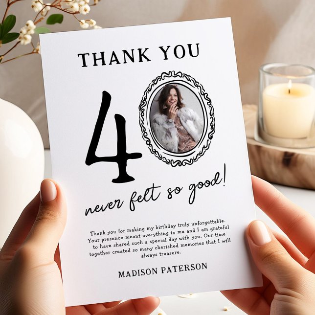 40. Geburtstag Foto Danke Karte (Von Creator hochgeladen)