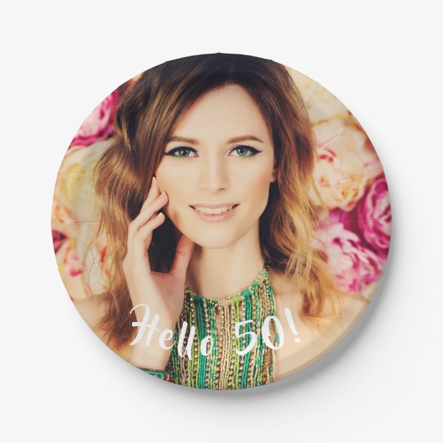 40. Geburtstag Foto Pappteller (Vorderseite)