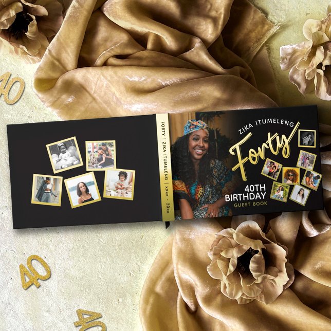 40. Geburtstag Fotos schwarzes Gold Gästebuch (Von Creator hochgeladen)