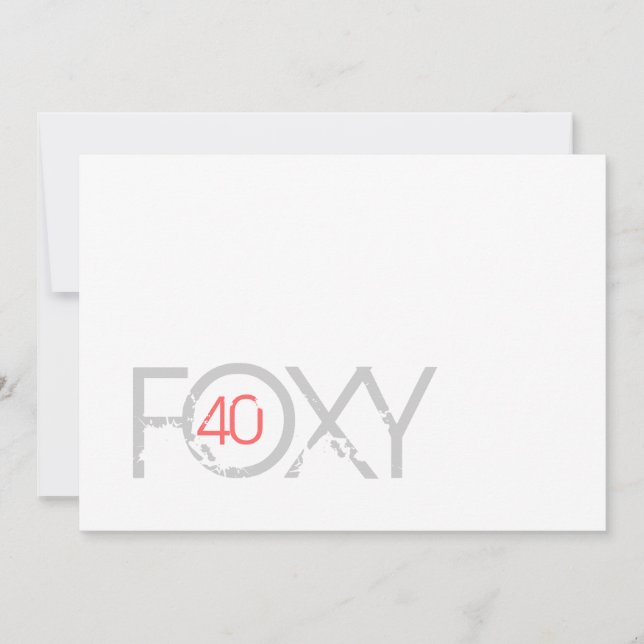 40. Geburtstag - Foxy Einladung 40 (Vorderseite)
