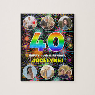 40. Geburtstag: Fun Rainbow #, Individuelle Name +