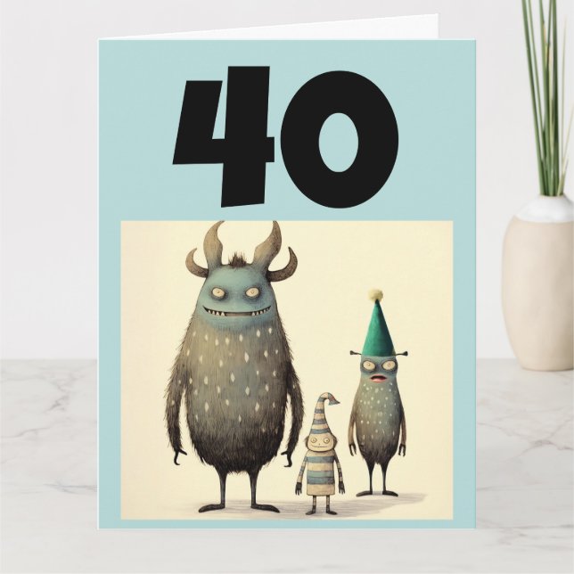 40. GEBURTSTAG-FUNNY-GREETING-KARTE KARTE (Vorderseite)