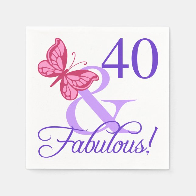 40. Geburtstag für Frauen Serviette (Vorderseite)