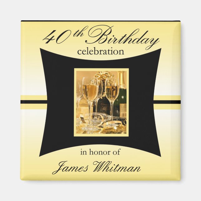 40. Geburtstag Gastgeschenk/Souvenier Magnet (Vorne)