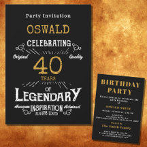 40. Geburtstag Geborener legendärer Black Gold Ret