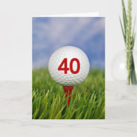 40. Geburtstag Golf Ball auf Red T-Shirt