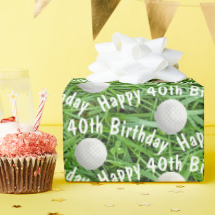 40. Geburtstag Golf Balls auf Grass Wrapping Paper Geschenkpapier