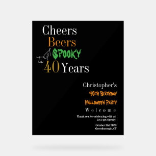 40. Geburtstag Halloween Spooky Party Willkommen Acrylschild