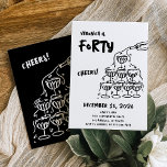 40. Geburtstag handgezogener Champagner Einladung<br><div class="desc">Feiern Sie stilvoll mit dieser eleganten 40. Geburtstagseinladung aus Zazzle. Freuen Sie sich auf ein elegantes Schwarz-Weiß-Design mit einer modernen, in der Schrift dargestellten Darstellung eines Champagnerturms. Ideal für einen Meilenstein-Geburtstag, lädt diese individuell gestaltbare Einladung die Sets zu einer anspruchsvollen Feier ein. Persönlich gestalten Sie Ihr Party und beeindrucken Sie...</div>