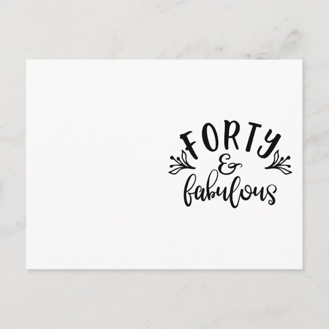 40. Geburtstag Ideen vierzig und vorzüglich Postkarte (Vorderseite)