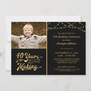 40. Geburtstag im MAKING Black and Gold Einladung