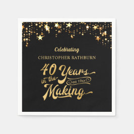 40. Geburtstag im MAKING Black Gold Stars Serviette
