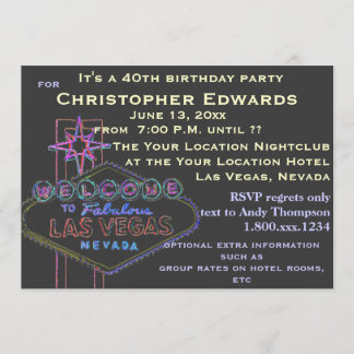 40. Geburtstag in Las Vegas für Männer Einladung