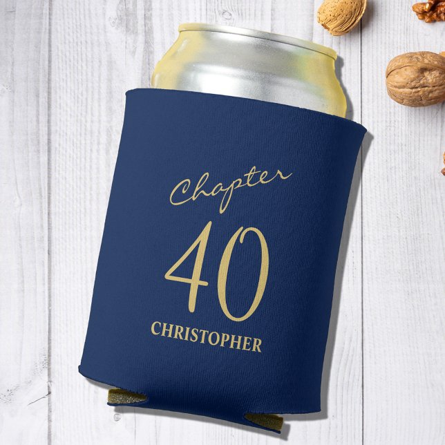 40. Geburtstag Kapitel 40 Blue Gold Dosenkühler (Personalized custom 40th Birthday Chapter 40 Blue Gold Can Cooler
)