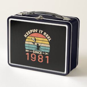 40. Geburtstag - Keepin It Reel seit 1981 Retro Metall Brotdose