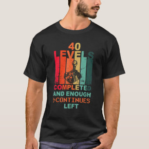 40. Geburtstag Level 40 Joystick Retro Vintages Sp T-Shirt