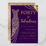 40. Geburtstag Lila & Gold Dress Folieneinladung<br><div class="desc">40. Geburtstagsfoil Einladung Weitere Einladungen in unserem Nest- und Nestladen</div>