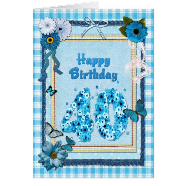 40. Geburtstag mit Scrapbook-Effekt (Vorne)