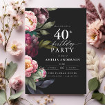 40. Geburtstag Modern Moody Burgundy Blush Bloral Einladung<br><div class="desc">Feiern Sie Ihren Meilenstein mit einer modernen, moody-artigen 40. Geburtstagseinladung mit reichen Bordeaux- und Blütenblättern. Dieses elegante Design verbindet tiefe, dramatische Farbtöne mit sanften, romantischen Akzenten und eignet sich perfekt für eine elegante und zugleich einladende Atmosphäre. Die beeindruckende Blumenstruktur verleiht dem Hotel eine Touch Luxus, während die zeitgenössische Gestaltung stilvoll...</div>