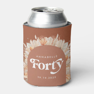 40. Geburtstag moderne Bogen Pampas Gras Terrakott Dosenkühler