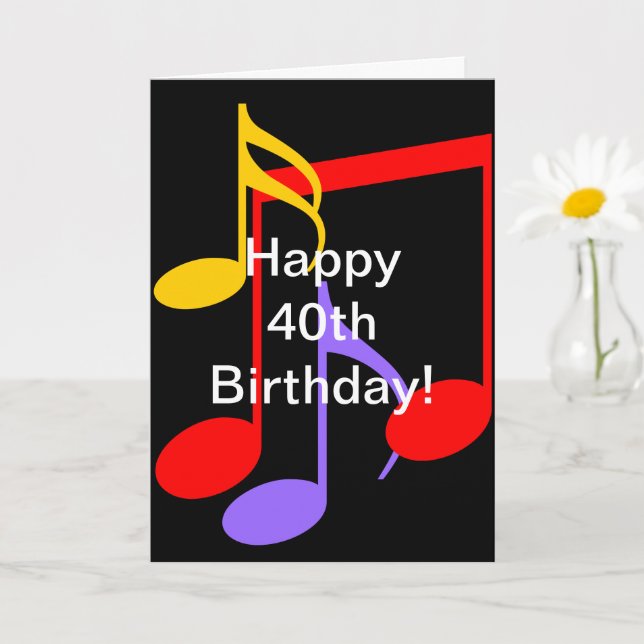 40. Geburtstag Musiknoten Faltkarte Karte (Kleine Pflanze)