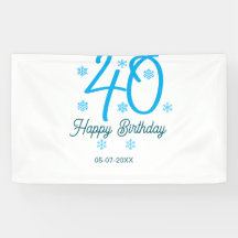 40. Geburtstag Name Datum Jahr blau Vorlage