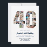 40. Geburtstag Nr. 40 Custom Foto Collage Einladung<br><div class="desc">Feiern Sie den 40. Geburtstag mit dieser niedlichen Einladung. Es ist eine personalisierte Foto Collage Einladung, die es Ihnen ermöglicht, ein wirklich einzigartiges und unvergessliches Design zu schaffen. Diese anpassbare Vorlage lasse Ihnen, Ihre eigenen hochgeschätzten Fotos einzufügen und die wertvollen Momente Ihres Lebens zu erfassen. Diese Einladung eignet sich hervorragend...</div>