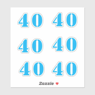 40. Geburtstag Nummer 40 Benutzerdefiniertes Alter Aufkleber