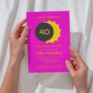 40. Geburtstag   Partial Solar Eclipse 2025 Party Einladung