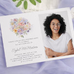 40. Geburtstag Party Blume Bouquet Foto Überraschu Einladung<br><div class="desc">Ein elegantes Blumenstrauß mit Vintagen Blume in Aquarelltönen schmückt die Spitze dieser Party Einladung aus dem 40. Jahrhundert. Die sanften pastellfarbenen Blume sind mit der modernen Linienkunst besticht,  der Name des Geburtstagsfeiers ist in einem modernen,  einfachen Schriftbild verfasst. Es stehen passende Schilder und Party-Dekorationen zur Verfügung.</div>
