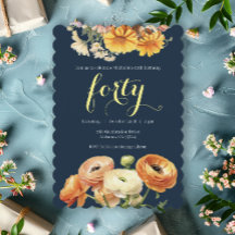 40. Geburtstag Party Botanische Orangen Blume