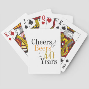 40. Geburtstag Party Cheers Beer Minimal Spielkarten