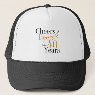 40. Geburtstag Party Cheers Beer Minimal Truckerkappe