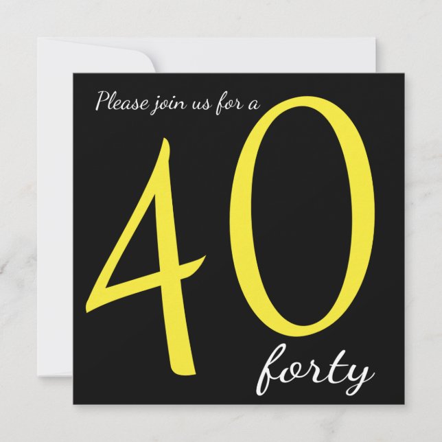 40. Geburtstag Party | DIY Text Einladung (Vorderseite)