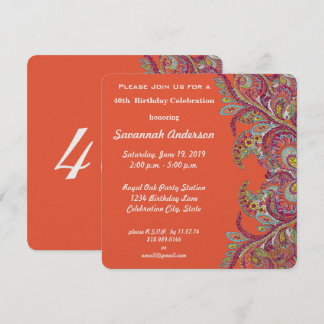 40. Geburtstag Party Einladung