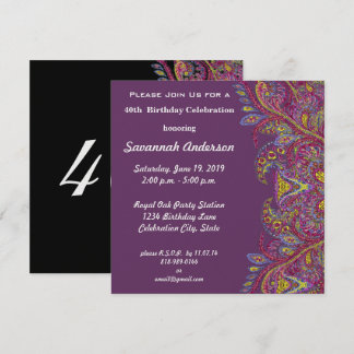 40. Geburtstag Party Einladung