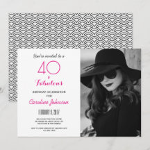 40. Geburtstag Party Einladung - 40 & Fabulous