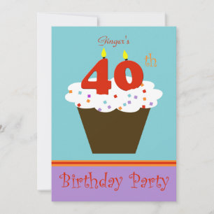 40. Geburtstag Party Einladung 40 Kerzen