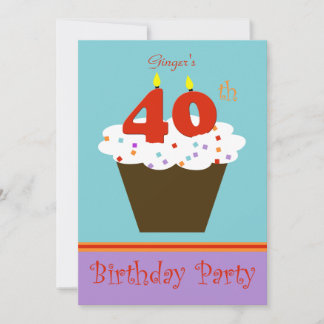 40. Geburtstag Party Einladung 40 Kerzen