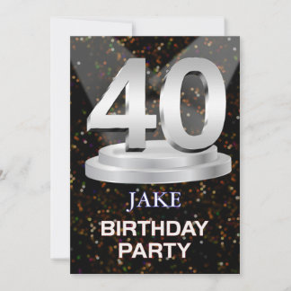 40. Geburtstag-Party Einladung Einen Namen hinzufü