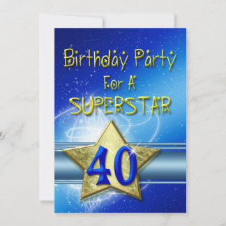 40. Geburtstag Party Einladung für einen Superstar