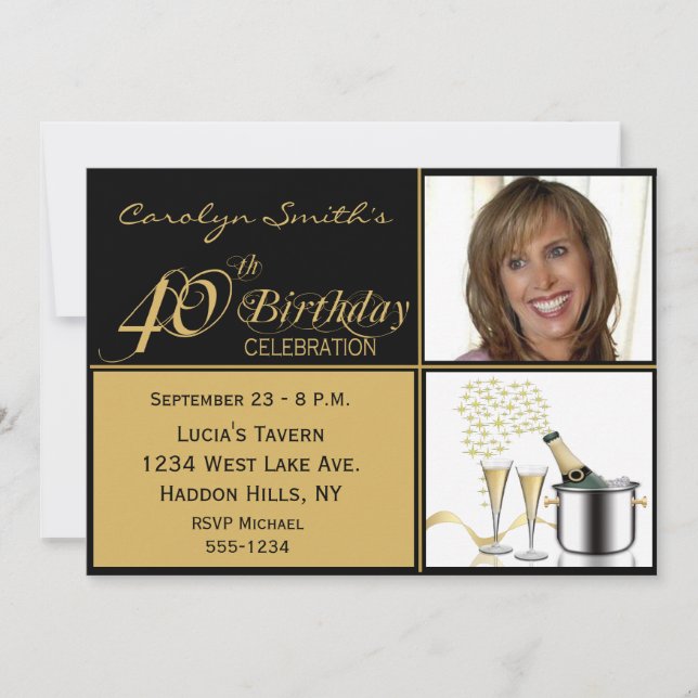 40. Geburtstag-Party Einladungen (Vorderseite)