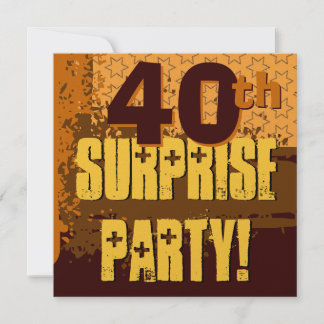 40. Geburtstag Party Festivals Gold und Braun Ster Einladung