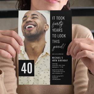 40. Geburtstag Party Foto Einladung
