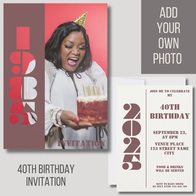 40. Geburtstag Party Foto geboren 1985 Einladung (Von Creator hochgeladen)