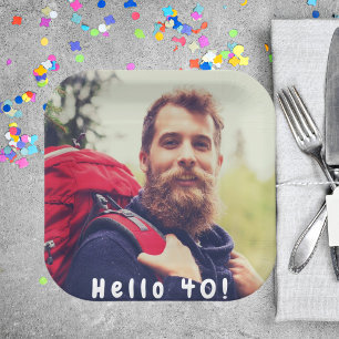 40. Geburtstag Party Foto Hallo 40 Typ Männer Pappteller