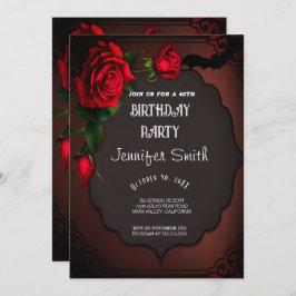 40. Geburtstag Party Gothic Red Einladung
