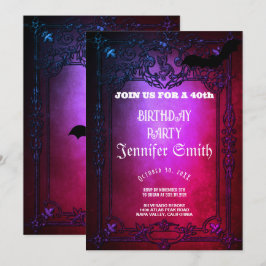 40. Geburtstag Party Gothic Red Einladung